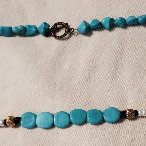Unique handmade turquoise colored necklace